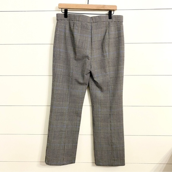 Theory Cardinal Portland Windowpane Plaid Straight Leg Trousers Pants, Size 10 - Picture 4 of 6